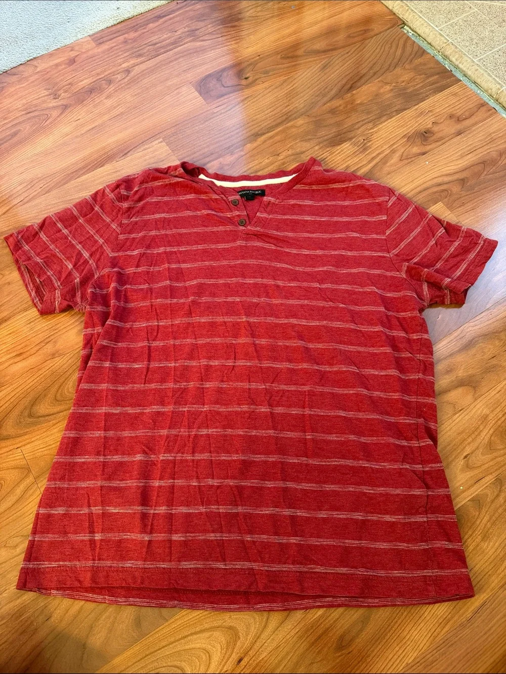 Banana Republic Red Striped Henley